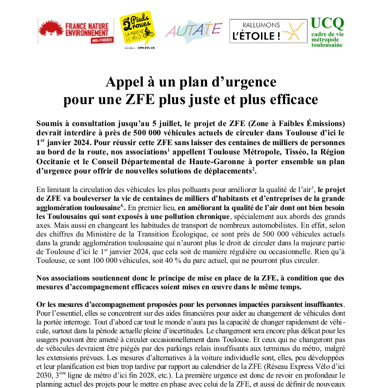 Dix propositions pour les transports et contre la pollution à Toulouse