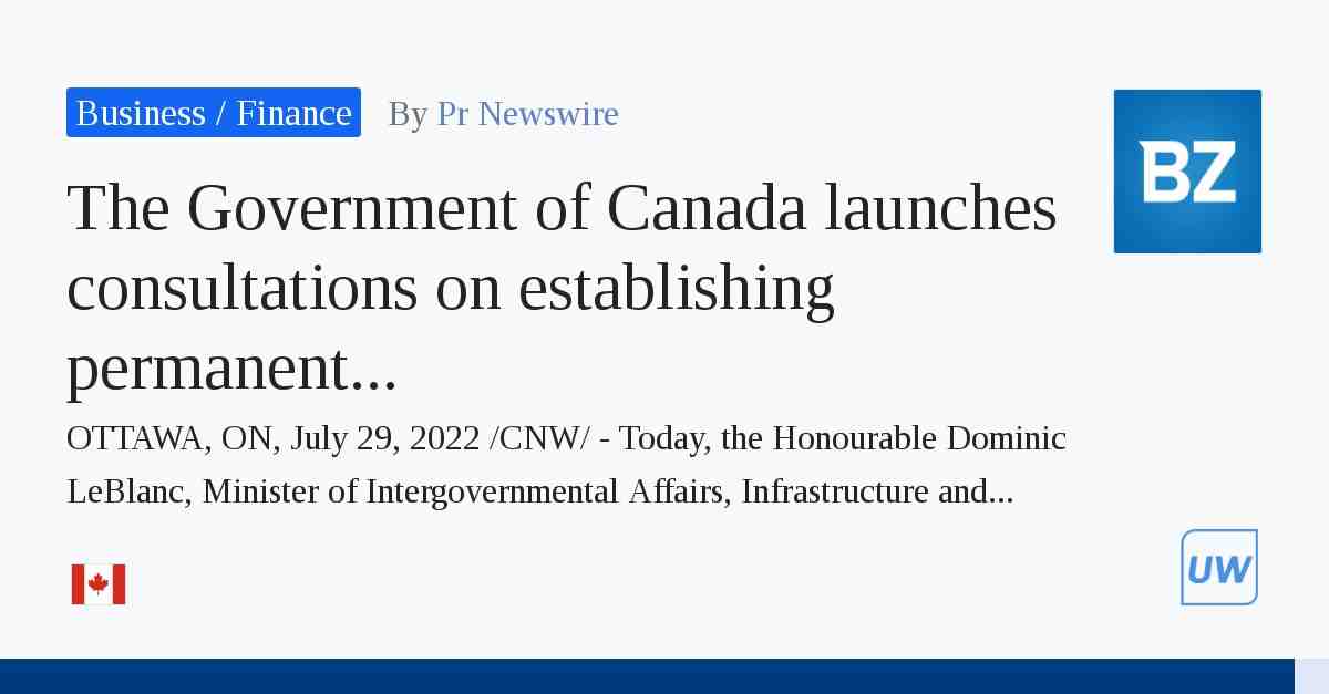 Le gouvernement du Canada lance des consultations pour établir un financement durable pour le transport en commun