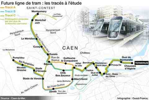 Future ligne de tramway à Caen : "Non, le tracé n'est pas encore retenu", assure le vice-président chargé de la mobilité